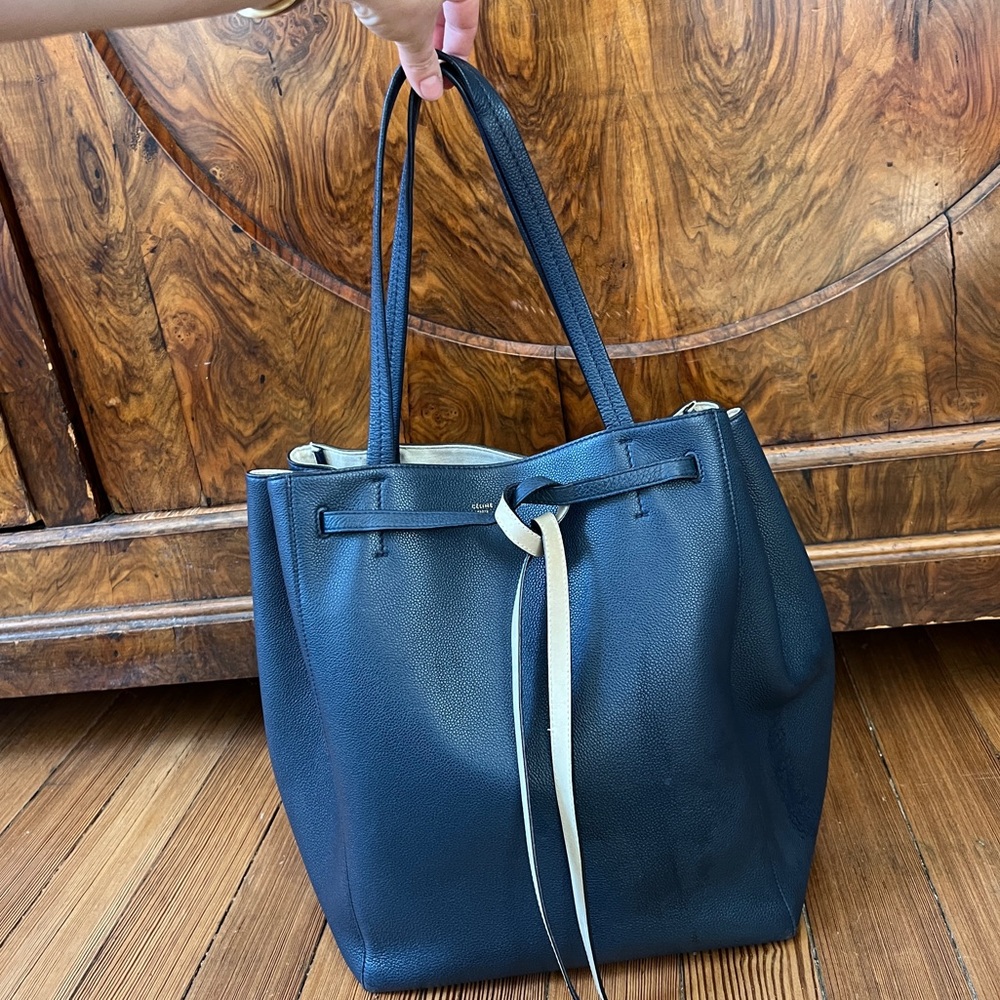 Celine Phantom Cabas Tote Navy / Cream interior AUTHENTIC